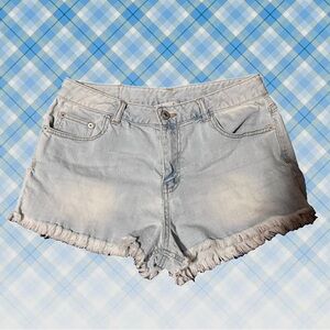 Love Tree Light Blue Frayed Jean Shorts